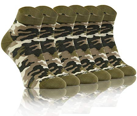 sesto senso 3 Paires Chaussettes Marrant Heureux Bizarre Drôles Court Coloré Homme Femme 35-38 3 Camo Camouflage Militaire Armée