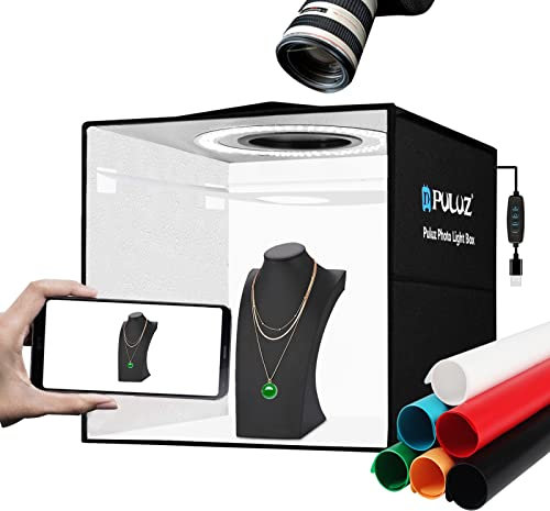 PULUZ Ljusbox fotografi 30 cm fotolåda studiotält bärbar hopfällbar låda kit för fotografering små föremål smycken med + 6 PVC-bakgrunder + ljusdiffusor + reflektionstavla