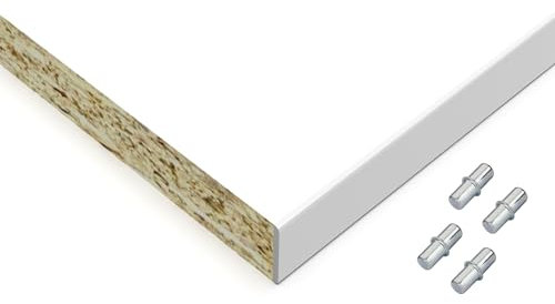 X57 Einlegeboden Regalboden Holzboden 19mm nach Wunschmaß max. 700mm breit x 600mm tief Zuschnitt Anfertigung 2mm Umleimer ABS Kante (Weiß)