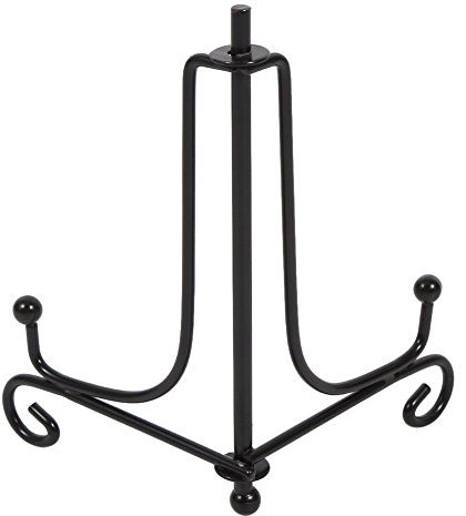 BORDSTRACT Cavalletto in Ferro, espositore Decorativo in Metallo, cavalletto espositivo Nero per la Decorazione della casa per Piatti, Foto, Libri, Arte, Pittura(12inch)