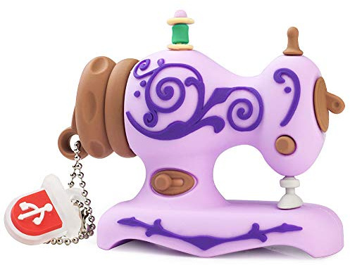 Memoria USB 64GB Máquina de Coser púrpura,Pendrive USB 2.0 Flash Drive Impermeable Silicona Regalo para Niños,Estudiantes(Máquina de Coser púrpura,64GB)