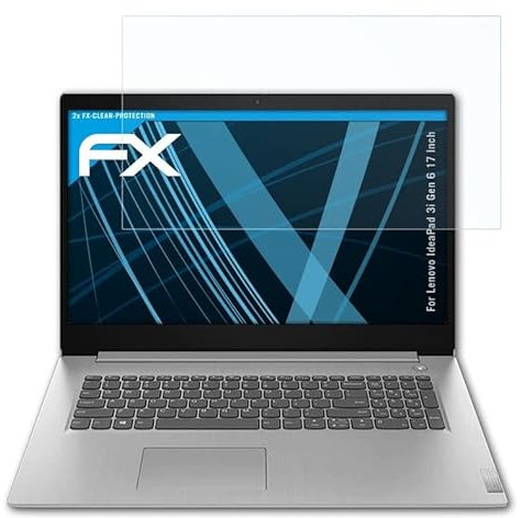 atFoliX Schutzfolie kompatibel mit Lenovo Idea Pad 3i Gen 6 17 Inch Folie, ultraklare FX Displayschutzfolie (2X)