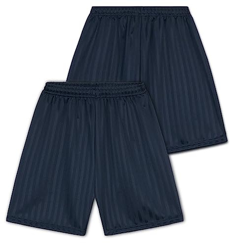 CityComfort Boys Athletic Shorts, Lightweight Breathable Sports Shorts for Football or PE (Navy, 9-10 Years)