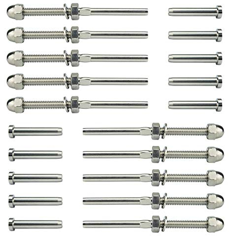 Gewinde Bolzen Und Pedal Gelaender Kit End Stueck 0,32 Cm, T316 Marine Grade Edelstahl Treppen Laufschiene Saeule Leit Blech Hardware System