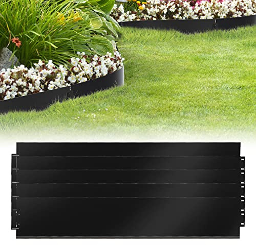 Joparri Bordure de pelouse en métal galvanisé de 20 m - 100 x 18 cm - Bordure de Parterre en métal - en palissade - pour barrière de Racine - Noir