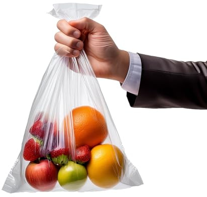 Bag It Plastics Polythene Food Grade Storage Bags | 18 x 24 / 450mm x 600mm | Pack of 100 | Suitable for Freezer's, Sandwich's, Fruit, Clear Plastic Bags