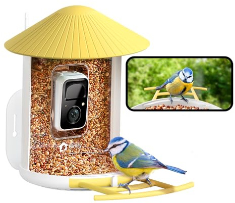 NETVUE by Birdfy Vogelfutterhaus mit Kamera, Vogelfutterstation mit Kamera für Wildvögel, Vogelfutterhaus mit Video Aufnehmen,Vollfarbe Nachtsicht WiFi Kamera Smart Vogelfutterautomat