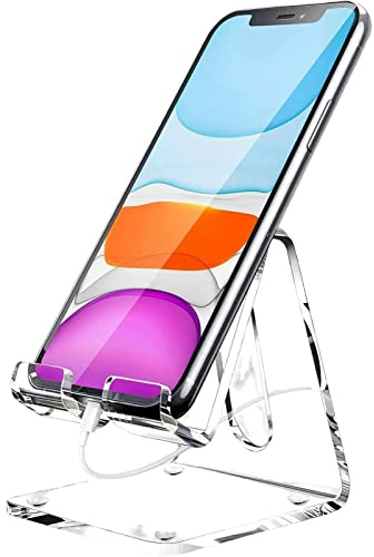 shangjia Handyhalter Acryl, Acryl-Handyständer für Schreibtisch, Büro-Telefonhalter Büro-Schreibtisch-Zubehör Durchsichtiger Telefonständer, kompatibel mit 4-10-Zoll-Telefonen, Smartph, Bürobedarf