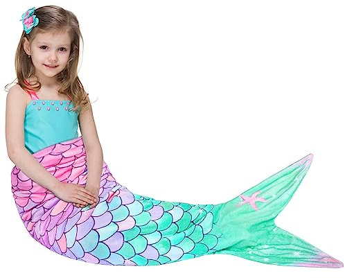 WERNNSAI Mermaid Tail Blanket-Unique Scale Tail Blanket for Birthday Gifts