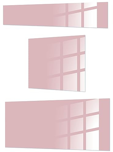 Canvasfly 3-er Set Magnetisches dekorativ glas 30x30 60x30 60x15 cm Puderrosa für schicke Eleganz in Ihrem Zimmer
