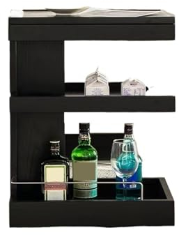 WAOCEO Table de Bout en Verre trempé Le Noyer Noir Peut se déplacer sur Plusieurs côtés, Petite Table Basse en Bois for canapé de Salon, Plusieurs armoires d'angle Simples Table de Bout Ronde
