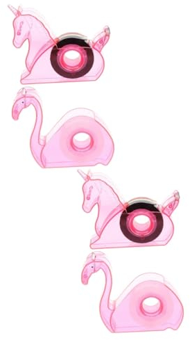 NUOBESTY 4sätze Tragbarer Klebebandspender Mit Buntem Design Multifunktionaler Etikettenhalter Für Schule Und Büro Für Kreative Projekte Und Einhorn Flamingo
