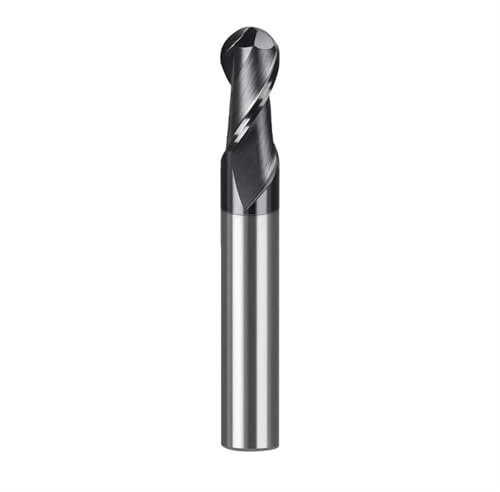 Pangyoo HRC70 Kugelfräser, Wolframkarbidfräser, CNC-Fräser, Fräswerkzeug, R0,5, 2, 4, 6, 8, 10 mm, 2 Flöten, Metall- und Stahlbearbeitungswerkzeug(R0.5x4x50)