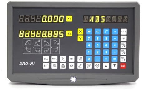 YH800 Digital readout DRO-2V 2 Axis Digital Readout XY XZ Axes Display Milling Lathe DRO Counter 85-240V(DRO-2V U.K insert head)