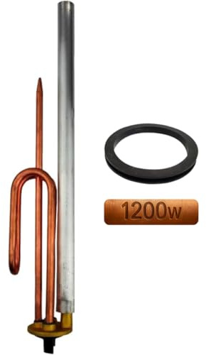 Repuesto Técnico | Kit para Termo Eléctrico 1200W | Resistencia Sumergida + Ánodo de Magnesio + Junta de Goma + Tornillo de Fijación | Compatible con Calentadores de Varias Marcas (COBRE, 1200W)