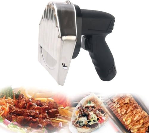 KLYDBMYT Coltello Gyros Commerciale Macchina Shawarma elettrica Tipo di Batteria Gyro Cutter Affettatrice Carne affettata con 2 Lame, 220v