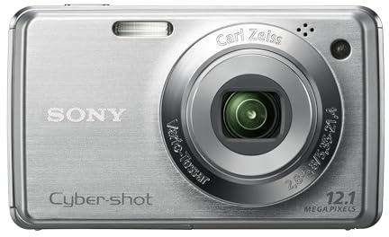 Sony Cybershot DSC-W210 Camera - Silver (12.1MP, 4x optical zoom) 2.7 inch LCD (Renewed)
