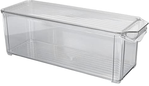 ANKROYU Clear Plastic Storage Bin Large Capacity Food Grade Organizing Container with Lid for Kitchen Pantry Bathroom Cabinet Transparent Multipurpose Organizer (Ankroyug5FSEJH-12)