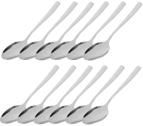Zerodeko 12 Piezas Cuchara De Acero Inoxidable Para Mesa De Cena Para Uso Casa y Restaurante