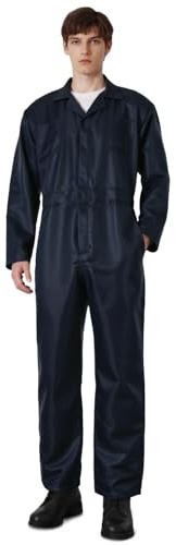 Men's Navy Blue Coveralls Mechanic Work Jumpsuit Horror Killer Set for Halloween-L