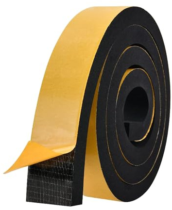 Cinta de espuma adhesiva de 50 mm de ancho 20 mm de grosor, bandas de espuma de neopreno, cinta de goma, aislamiento de espuma, junta de espuma antivibración, anticolisión, mueble de protección, 2 m