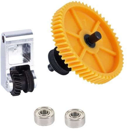 Hary P1p/P1s/X1c/X1e Kit d'engrenages d'extrudeuse en acier à haute teneur en carbone pour imprimante 3D Série X1/P1 DLC Nano-revêtement en Pom et alliage d'aluminium amélioré