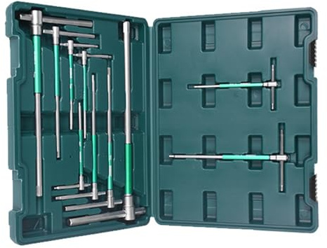 THINCAN Fuerza Industrial Juego de llaves hexagonales Palanca en forma de T y barra extendida en L Caja de herramientas de reparación de automóviles Caja de herramientas de reparación antideslizante