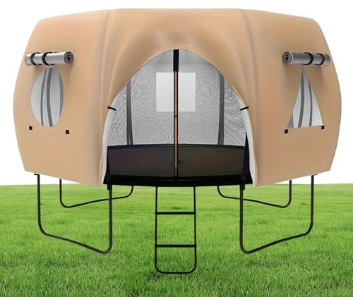 Penlimly Housse De Toit pour Trampoline | Protection UV Extérieure Contre Le Soleil | Pare Soleil Et Accessoire De Toit pour Trampoline De Jardin De 4,2 Mètres