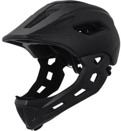 Casco integrale per bambini, ammortizzante, per bici da strada, scooter, per ragazzi, nero