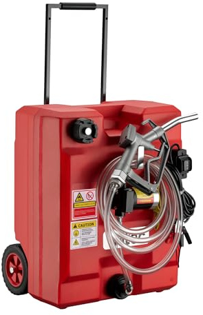 Wiltec Sistema de repostaje depósito móvil de 48 l con bomba de 12 V, tanque de combustible para diésel y gasolina