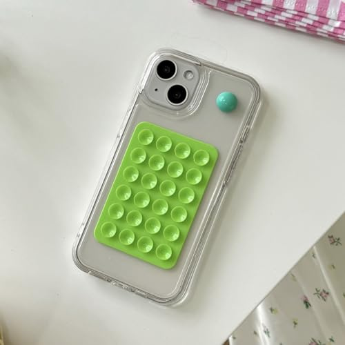 FIFTHAVE Custodia per iPhone 15 Pro, con ventosa, trasparente, per iPhone 15 Pro, ultra sottile, trasparente, supporto a ventosa, in morbido silicone, TPU, sottile, antiurto, colore: verde