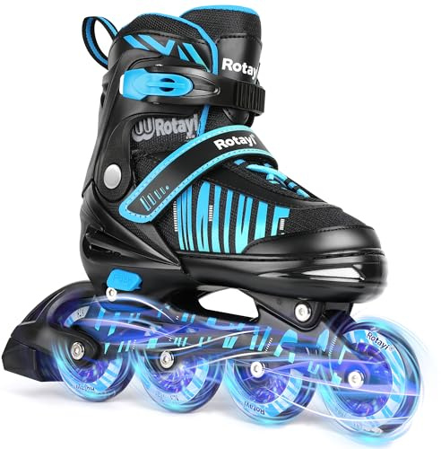 TaroKitc Inliner für Kinder Jugendliche und Damen/Herren, 4 Größen Verstellbare Inline Skates für Mädchen Jungen, Jugendliche Anfänger Inline Rollschuhe in den Größen 30–45
