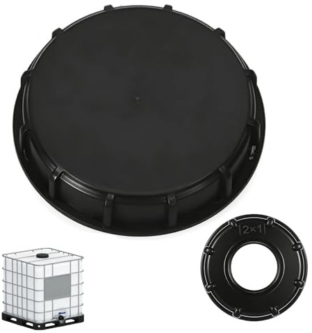 YOUZMY 2 Piezas de Tapa de Tanque IBC 163 mm y Tapa adaptadora IBC 1 Rosca Interna, Tapa adaptadora para Grifo, Accesorios para Tanque IBC de 1000 L, Tanque de Agua, Barril de Lluvia