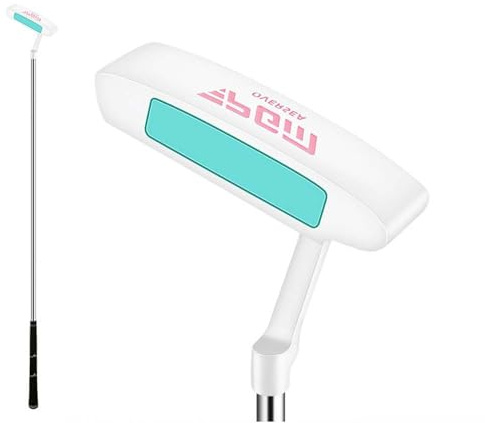 Putter per mazze da golf, mano sinistra/destra, per uomini e donne, principianti per pratica di una linea a forma di putter da golf (sinistra, bianco)