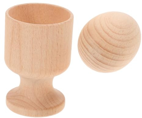 Gogogmee Giocattolo Sensoriale in Legno Montessori Portauovo Tazza, Set di Gioco Educativo per Coordinazione Occhio-Mano e Motricità Fine, Leggero e Portatile per Piccoli