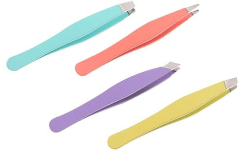 VALICLUD Ensemble 4 Pièces Pince à Épiler Sourcils en Acier Inoxydable Tondeuse, Outils de Maquillage pour Couper Faux Cils, Autocollants Double Paupière, pour Soin et Retouche Sourcils