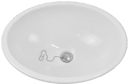 Fregaderos de Cocina, Ovalado Fregadero Camper de Plástico con Desagüe, Lavabo Caravana, Fregadero Camping para Cocinas de Caravanas y Autocaravanas