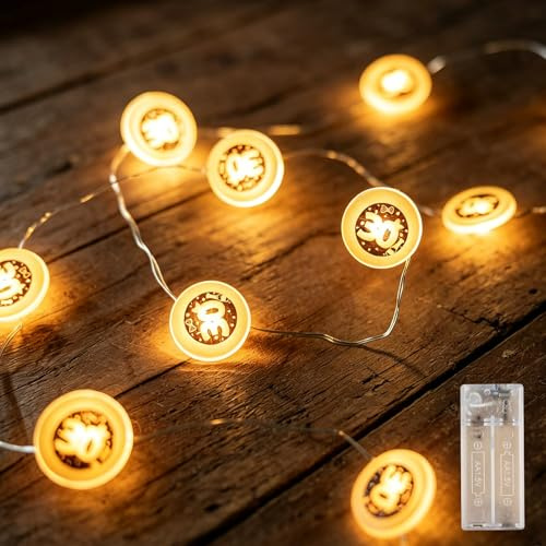 Schwarz-Goldene LED-Lichterkette in Form der Zahl 30 | Stilvolle Geburtstagsdeko zum 30. Geburtstag – Elegante Geschenkidee für Frauen und Männer