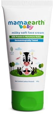 Mamaearth Milky Soft Baby Face Cream | with Nourishing Murumuru Butter | Moisturizes Baby’s Dry & Itchy Skin | 5.6 Ph-Balanced Formula 2.03 Fl Oz (60ml)