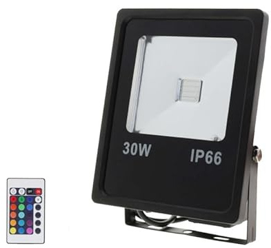 Proyector LED RGB 30W Exterior IP66 Plano Negro