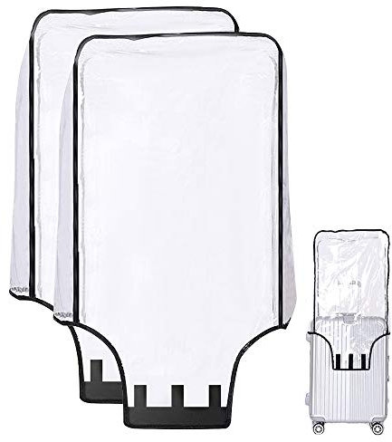 KLYNGTSK 2 Stück Koffer Abdeckungen PVC Kofferhülle Transparent Reisekoffer Schutzhülle Gepäckabdeckung Staubdicht Gepäckschutz Wasserdicht Kratzfest Reisegepäck Hülle für 26 Zoll Koffer