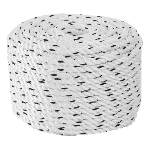 Five Oceans Boat Anchor Rope 5/8 inch x 150 ft - Marine Premium 3-Strand White Nylon - Ideal for Mooring Anchoring Windlasses Towing - FO4488-M150