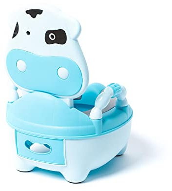 Orinal infantil ATAA Baby Vaquita azul con asas antideslizantes cajon extraible y diseno ergonomico para aprender a ir al baño