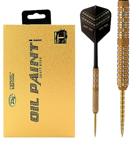 CUESOUL Steel Tip 90% Tungsten Dart Set mit Ölfarbe Finish und ROST Flights