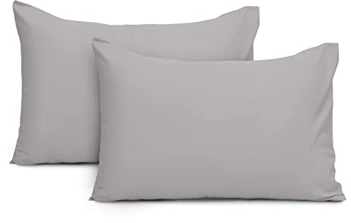 Imperial Rooms Pillow Cases 2 Pack Brushed Microfibre Pillow Covers (Grey, Pillow Cases 2 Pack)