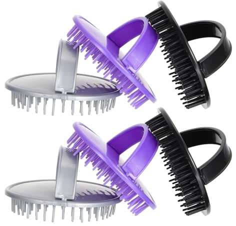 Lurrose 6st Massage-Shampoo-Bürste Körperwäscher Für Die Dusche Shampoo-Bürste Für Haarkopfhaut-Massagegerät Haarwaschkamm Manuelle Kopfhautmassagebürste Schaber Fortschrittlich Plastik