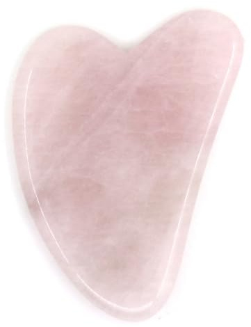 Gua Sha Quarz Rose Masseur Gesicht, Guasha in Naturstein + Schutzhülle, Anti -Aging -Gesichtsmassage, reduziert feine Linien, stimuliert die Blutkreislauf, gesunde und Brillante Haut - Sun & Sia