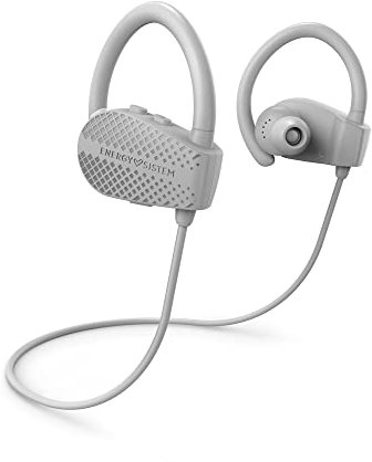 Energy Sistem Écouteurs Bluetooth Sport 1+ Gris (Auriculaire Sport Bluetooth 5.1, Voice Control Assistant, Système de Fixation Secure-fit, Résistant à la Sueur)-Gris