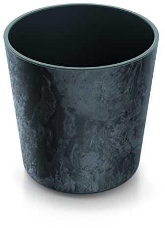 URBNLIVING Mittelgroßer runder Blumentopf im Beton-Look, Blumentopf, für drinnen und draußen, Gartendekoration, zeitgenössisch, 25 cm x 25 cm, Anthrazit