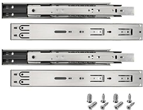 HELPMATE Lådskenor softclose fullt utdrag 300 mm 2 par set om 4 kulutdrag, lådsystem, lådguide, stål, galvaniserat silver inkl. fästmaterial